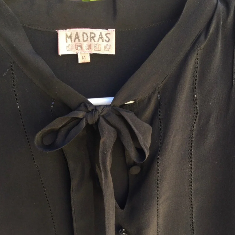 100% silk black Madras blouse - Picture 4 of 4